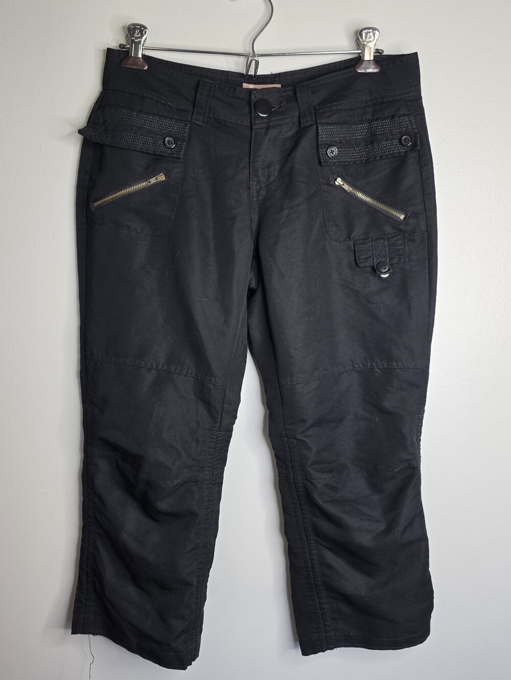 No Boundaries Black Cargo Capri Pants - Y2K Goth Whimsigoth Style - Size M